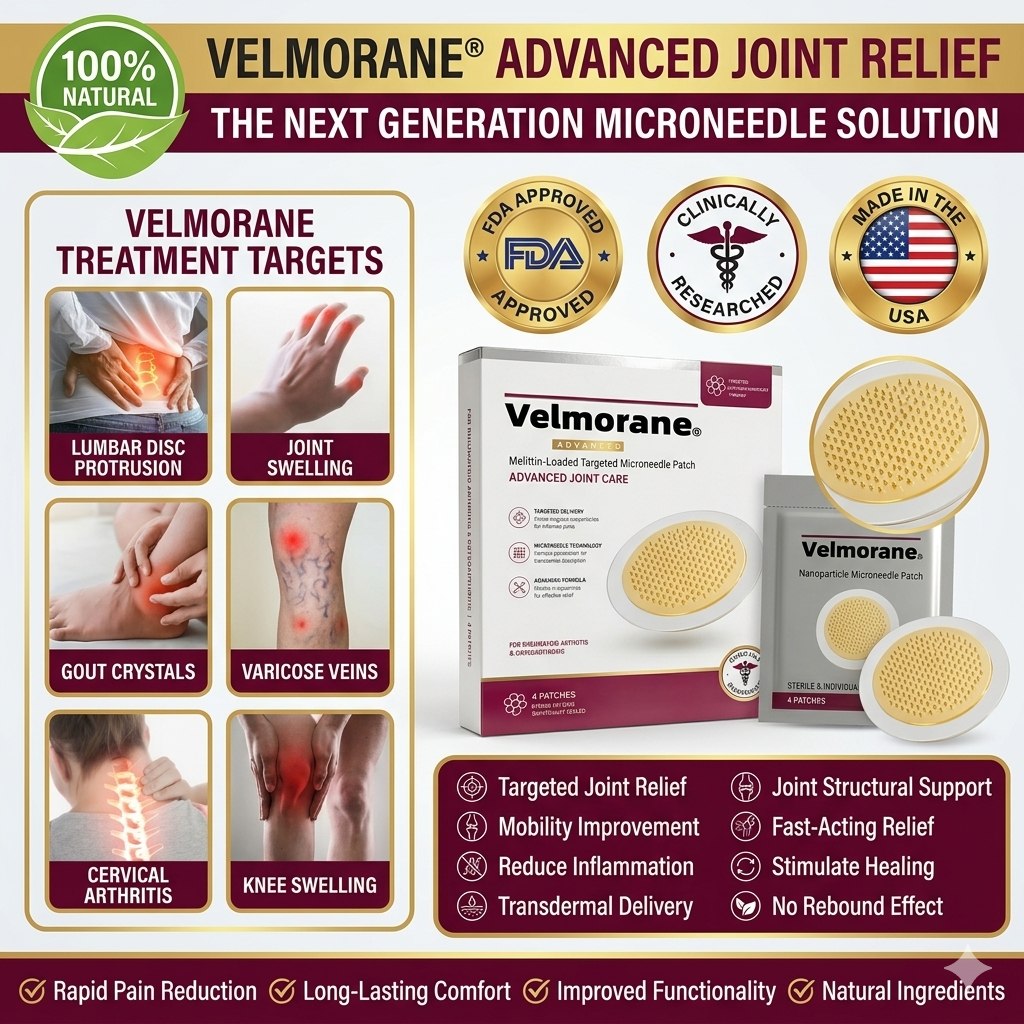 【Official Brand Store】Velmorane® – Revolutionary Melittin Nanoparticle Microneedle Patch | 𝟸𝟶𝟸𝟼 𝐵𝑟𝑒𝑎𝑘𝑡ℎ𝑟𝑜𝑢𝑔ℎ 𝑇𝑒𝑐ℎ𝑛𝑜𝑙𝑜𝑔𝑦 𝑓𝑜𝑟 𝑇𝑎𝑟𝑔𝑒𝑡𝑒𝑑 𝐽𝑜𝑖𝑛𝑡 𝑅𝑒𝑙𝑖𝑒𝑓