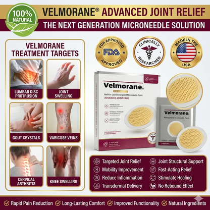 【Official Brand Store】Velmorane® – Revolutionary Melittin Nanoparticle Microneedle Patch | 𝟸𝟶𝟸𝟼 𝐵𝑟𝑒𝑎𝑘𝑡ℎ𝑟𝑜𝑢𝑔ℎ 𝑇𝑒𝑐ℎ𝑛𝑜𝑙𝑜𝑔𝑦 𝑓𝑜𝑟 𝑇𝑎𝑟𝑔𝑒𝑡𝑒𝑑 𝐽𝑜𝑖𝑛𝑡 𝑅𝑒𝑙𝑖𝑒𝑓