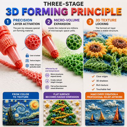 Save 50% by ordering today丨AQA® 3D Relief Art Pen – Turn Flat Drawings Into Touchable 3D Art